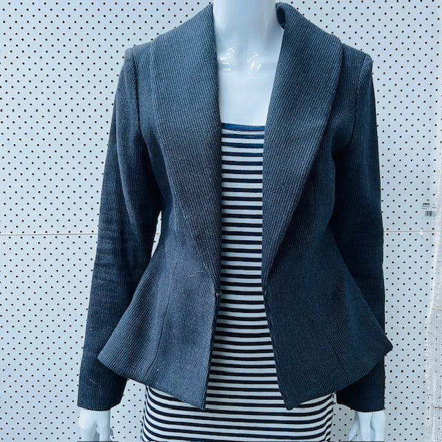 OCTOBER REIGN / wool blazer with cinched waist / s (3885206273946666826)