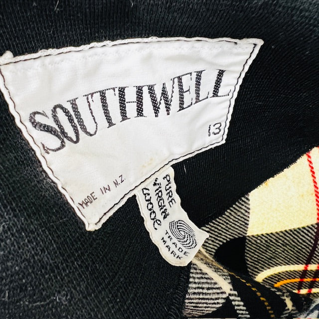 1960s NZ vintage / SOUTHWELL / plaid wool cape jacket / s/m (3885206278423393007)