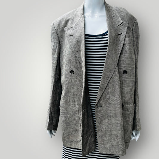 1990s vintage menswear / NEXT UK / herringbone linen blazer / L Jackets