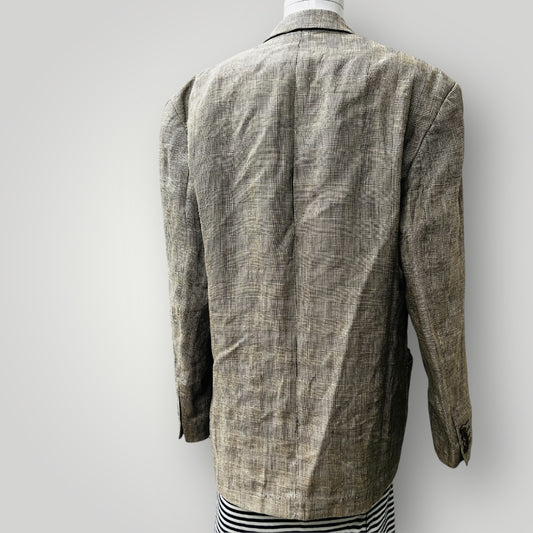 1990s vintage menswear / NEXT UK / herringbone linen blazer / L Jackets