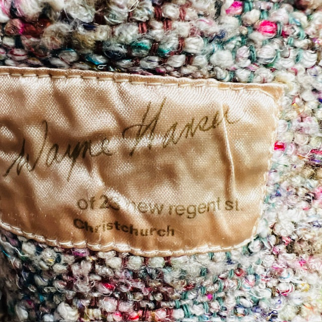 1980s nz vintage / WAYNE HANSEN / multicoloured silk boucle blazer / s (3885633124644529380)