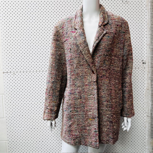 1980s nz vintage / WAYNE HANSEN / multicoloured silk boucle blazer / s (3885633130026352425)