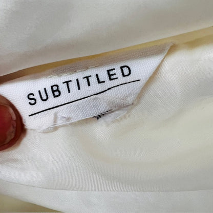 SUBTITLED / oversized white puffer vest / s (3885633189403258989)