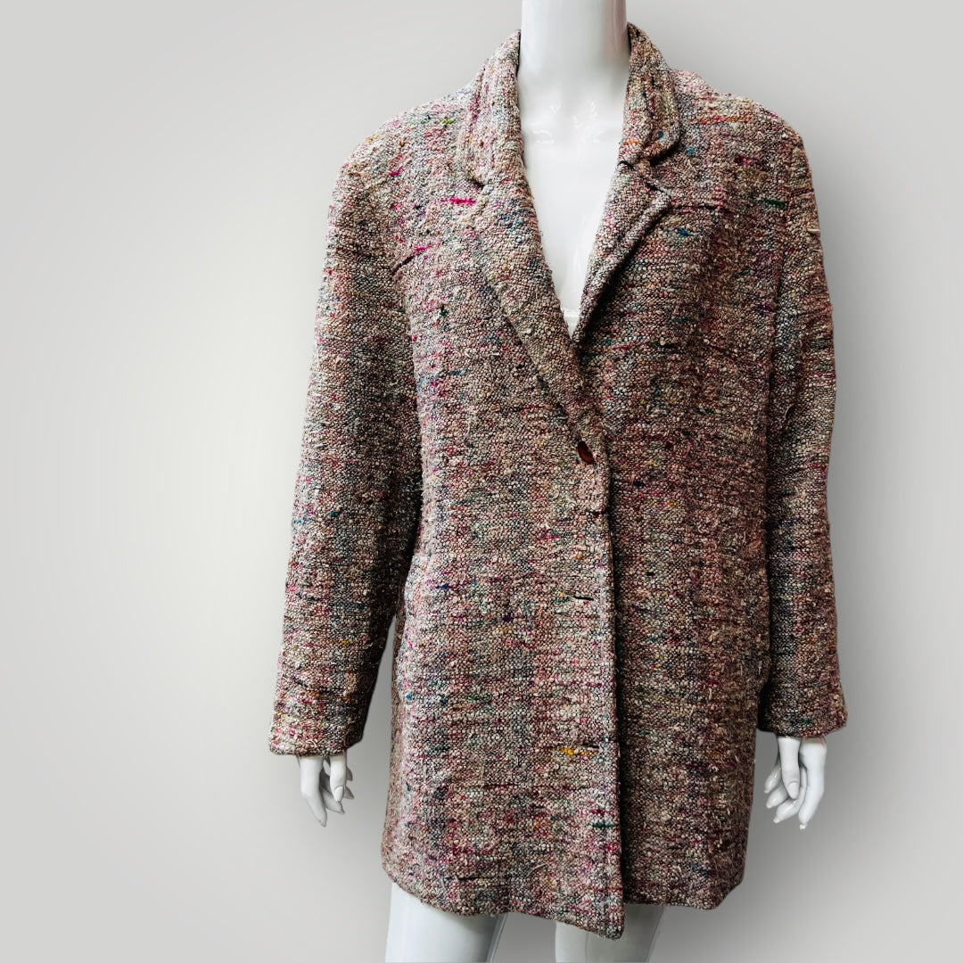 1980s nz vintage / WAYNE HANSEN / multicoloured silk boucle blazer / s (3885634891916859593)