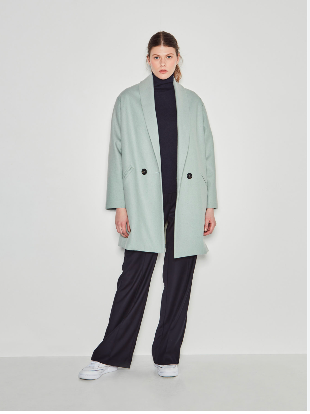 JULIETTE HOGAN / sage wool coat / m / made in nz Jackets