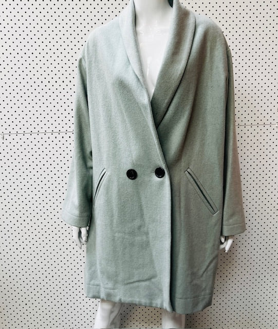 JULIETTE HOGAN / sage wool coat / m / made in nz Jackets
