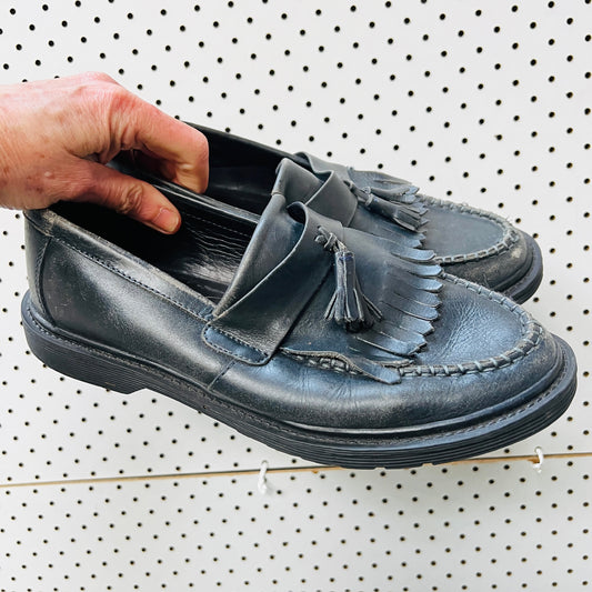 Jack Wills / black leather loafers / Size 7 (3885721017552562149)