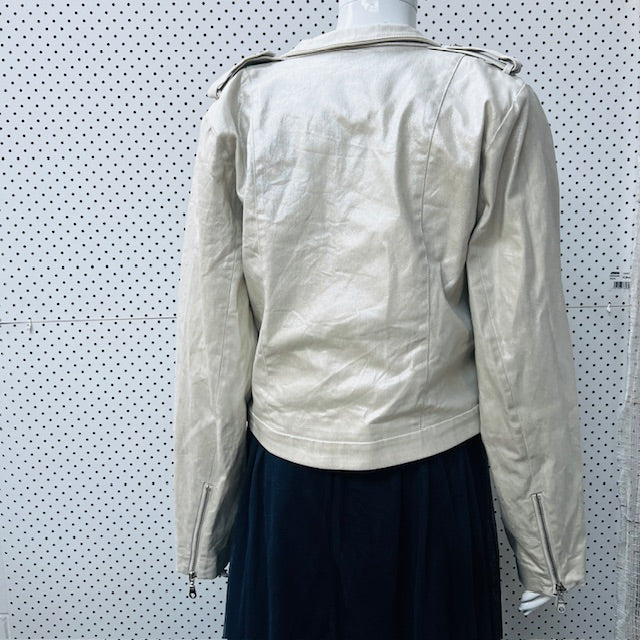 @emgirl / silver biker jacket / m (3886319011949353654)