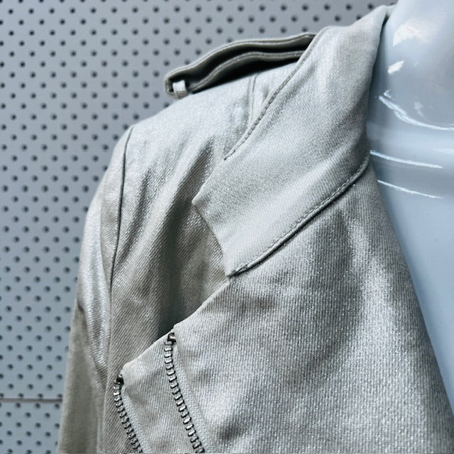@emgirl / silver biker jacket / m (3886319013608203031)