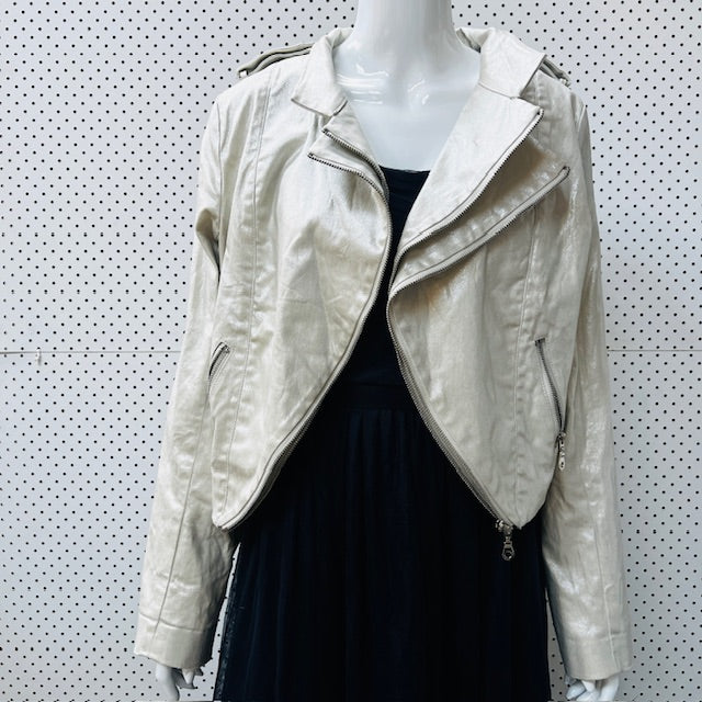 @emgirl / silver biker jacket / m (3886319017055846869)