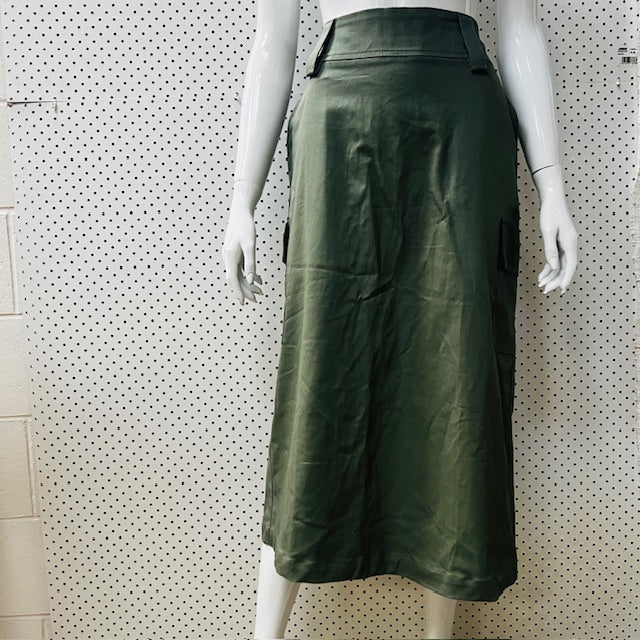 WITH CONSIDERATION / soho midi skirt in khaki / XL / new with tags / $280rrp Skirts