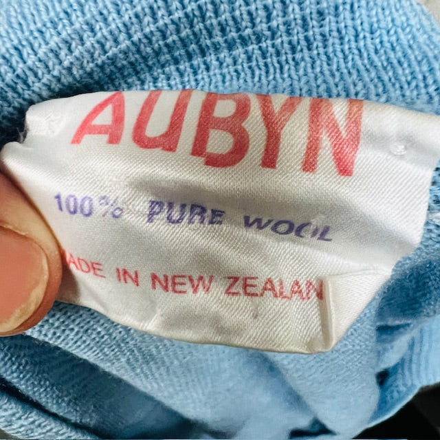 1960s nz vintage / AUBYN / collared wool cardigan / m / made in nz (3886319148322889446)
