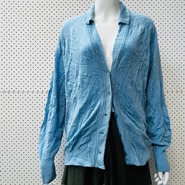 1960s nz vintage / AUBYN / collared wool cardigan / m / made in nz (3886319155997204269)