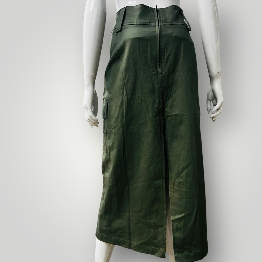 WITH CONSIDERATION / soho midi skirt in khaki / XL / new with tags / $280rrp Skirts