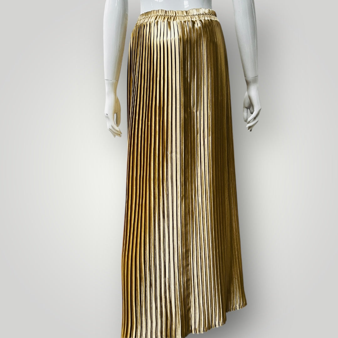 1980s nz vintage / JAN MARIE COOKE / pleated gold skirt / 12 / made in nz Skirts