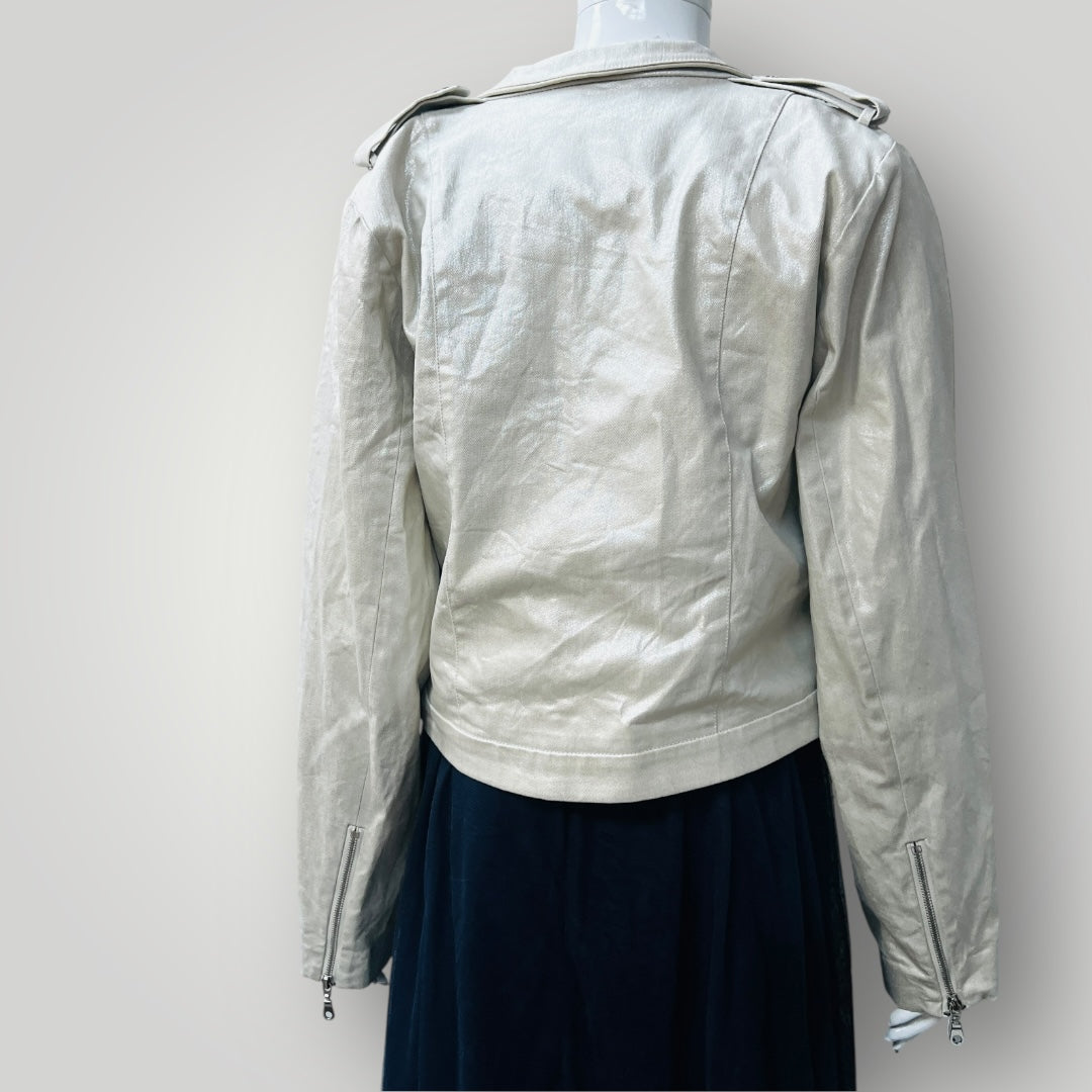 @emgirl / silver biker jacket / m (3886319387052558450)