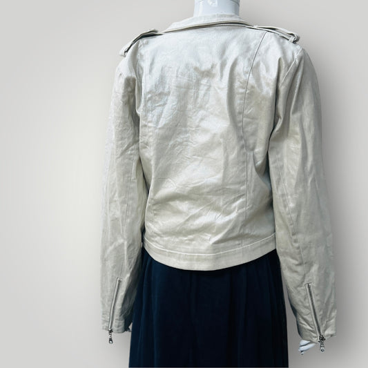 @emgirl / silver biker jacket / m (3886319387052558450)