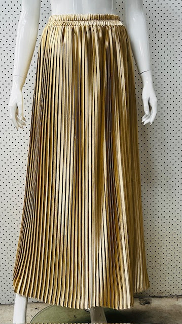 1980s nz vintage / JAN MARIE COOKE / pleated gold skirt / 12 / made in nz Skirts