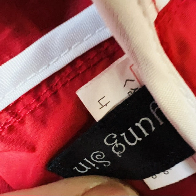 red anorak / with funky print to back / s/m (3886509933730535430)