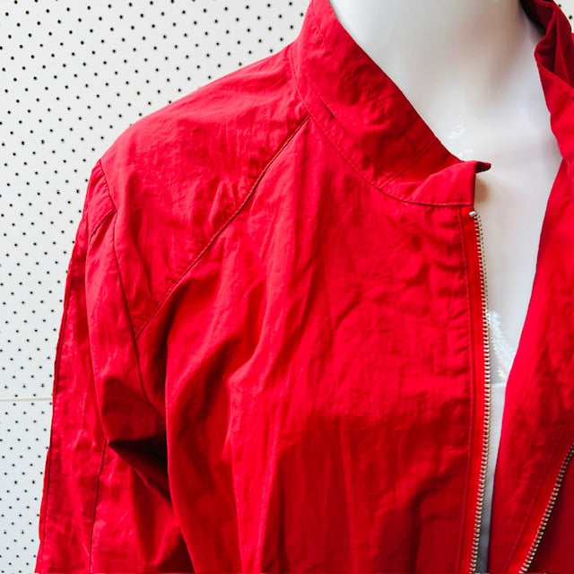 red anorak / with funky print to back / s/m (3886509943051677449)