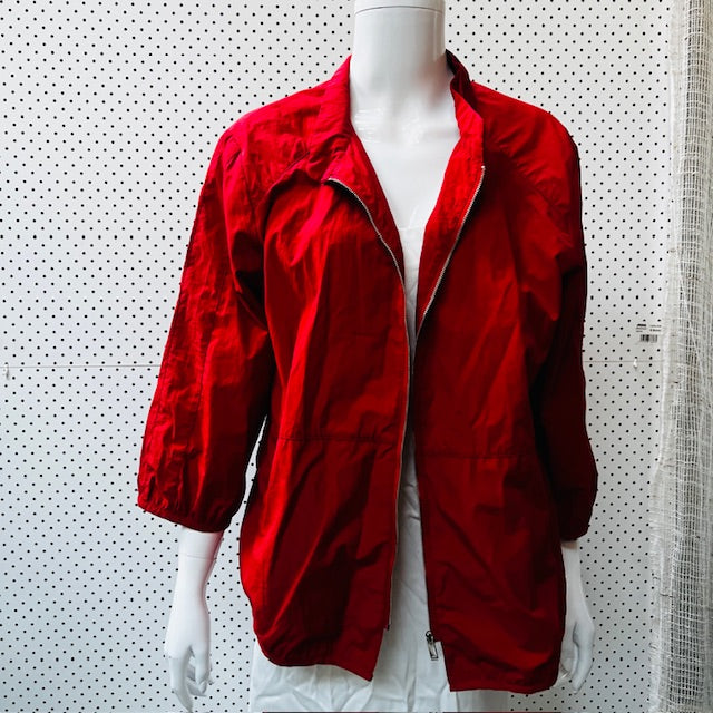 red anorak / with funky print to back / s/m (3886509944698115367)