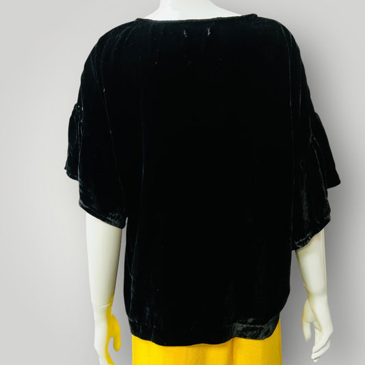 Kitty de / Black silk velvet blouse / S Tops & shirts