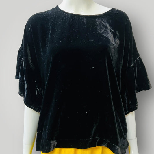 Kitty de / Black silk velvet blouse / S Tops & shirts
