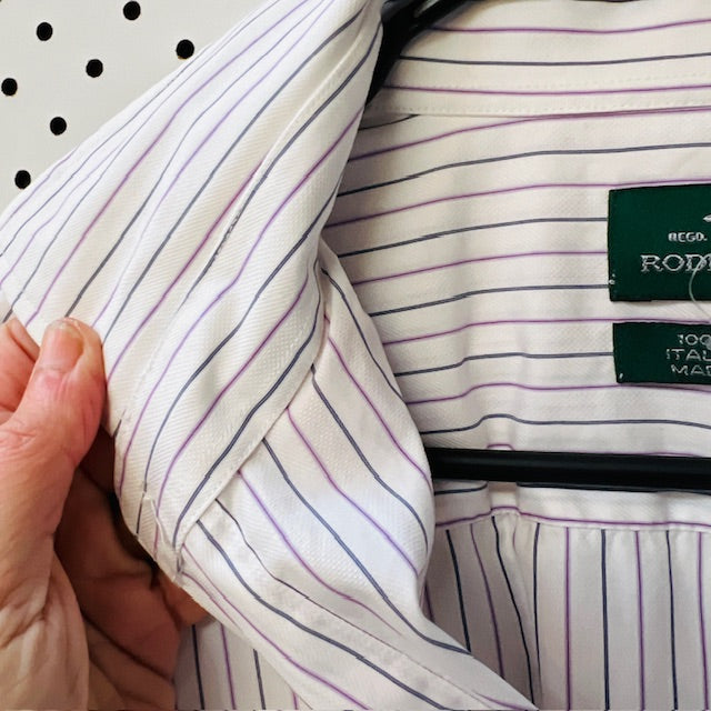 RODD + GUNN / striped cotton shirt / m (3886923094371140946)