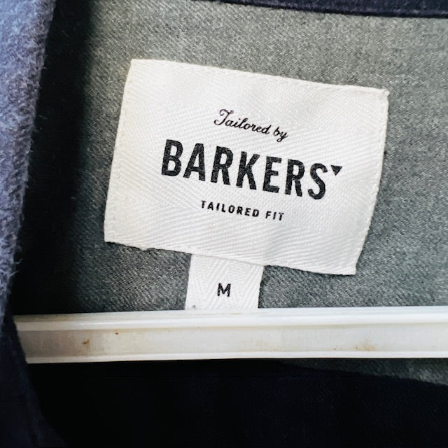 BARKERS / navy brushed cotton shirt / m (3886923103224873164)