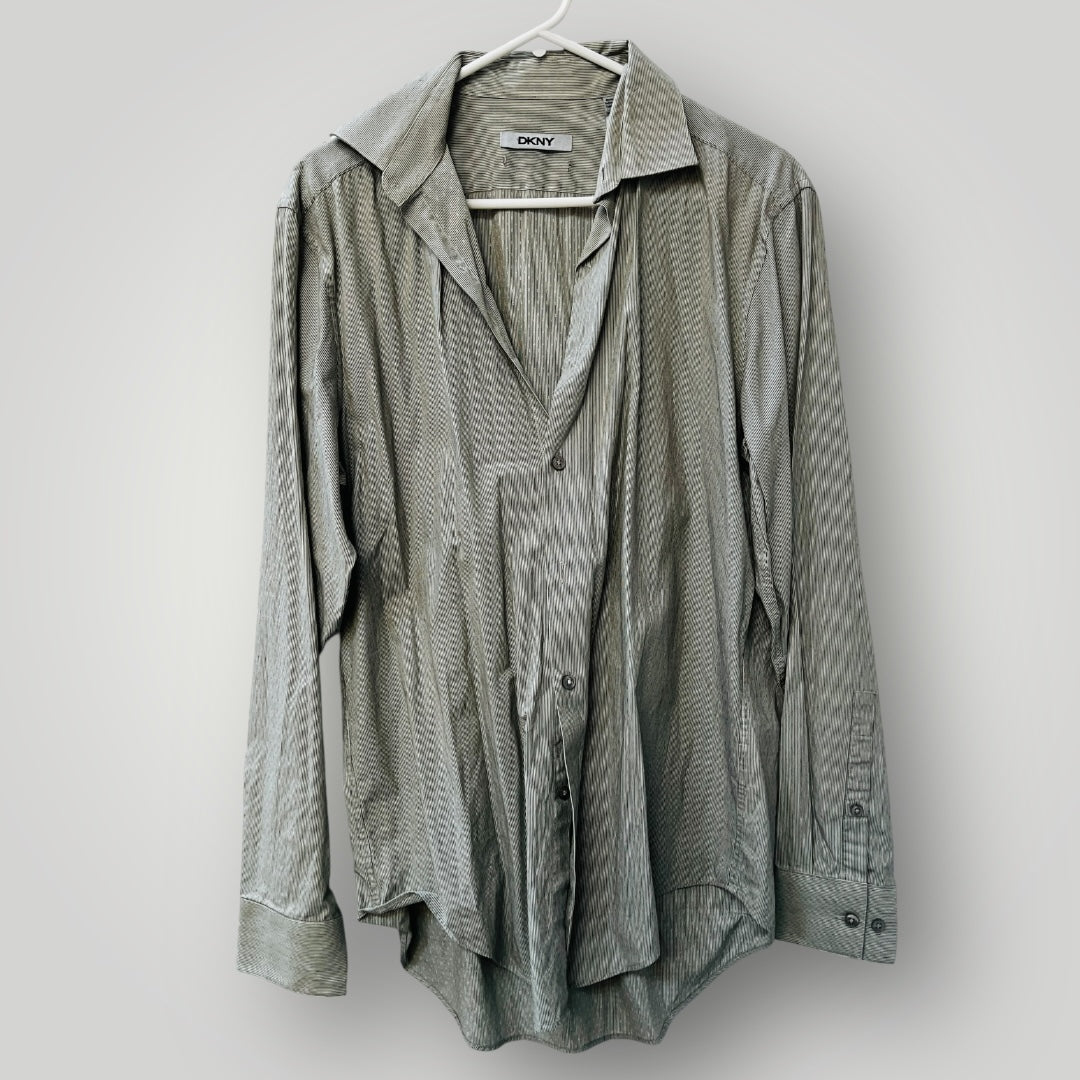DKNY / striped cotton shirt / m (3886923388546289937)