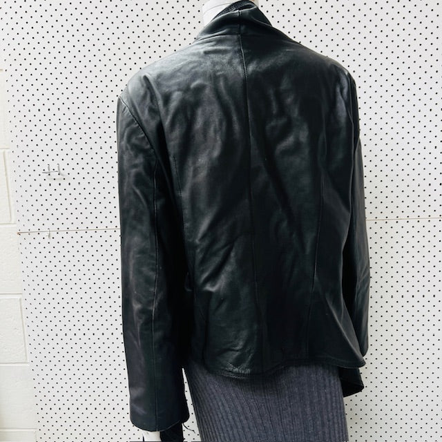 MAX / butter soft black leather jacket / L Jackets