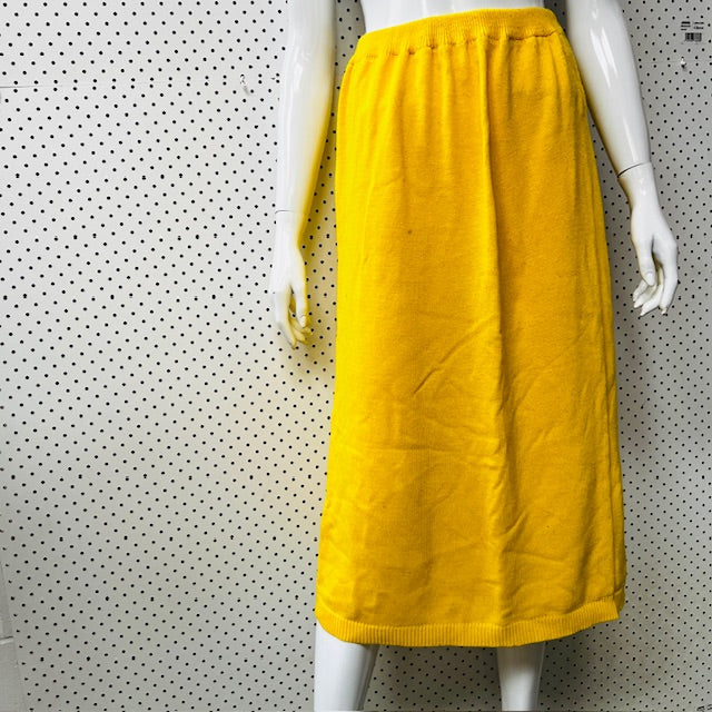 1990s nz vintage / GAYE BARTLETT / bright yellow knit tube skirt / s/m (3887024543796883377)