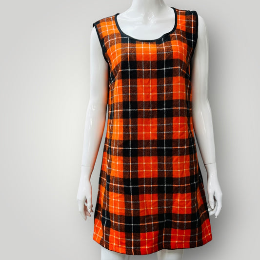 vintage / plaid / wool pinafore / s/m Dresses