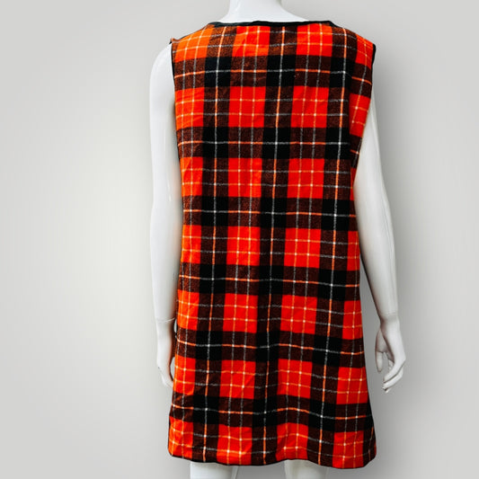 vintage / plaid / wool pinafore / s/m Dresses