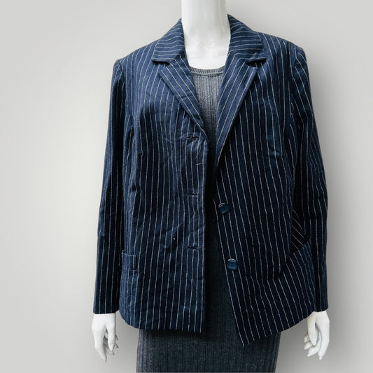 blue striped wool blazer / m (3887025437584271048)