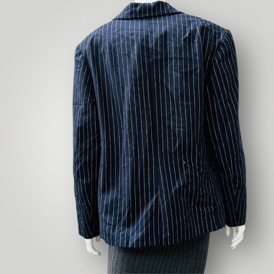 blue striped wool blazer / m (3887025441304199282)