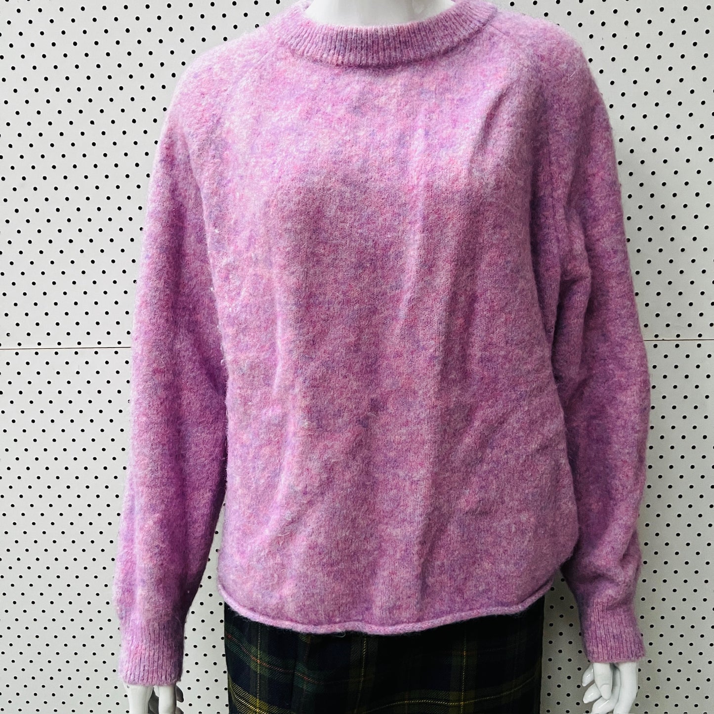 THING THING  / pink brushed wool mohair jumper / 12 / made in nz (3887558857384938327)