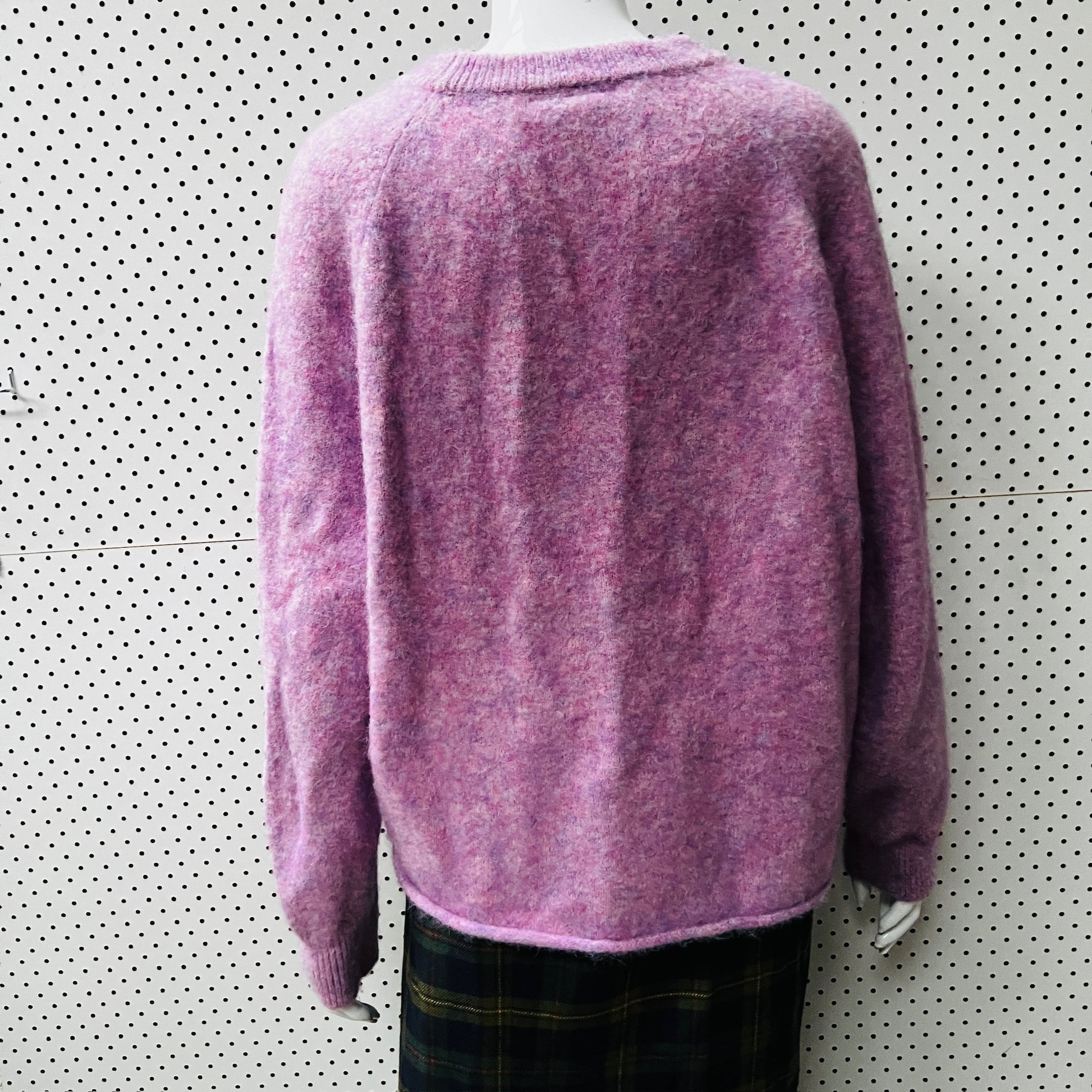 THING THING  / pink brushed wool mohair jumper / 12 / made in nz (3887558864873667736)