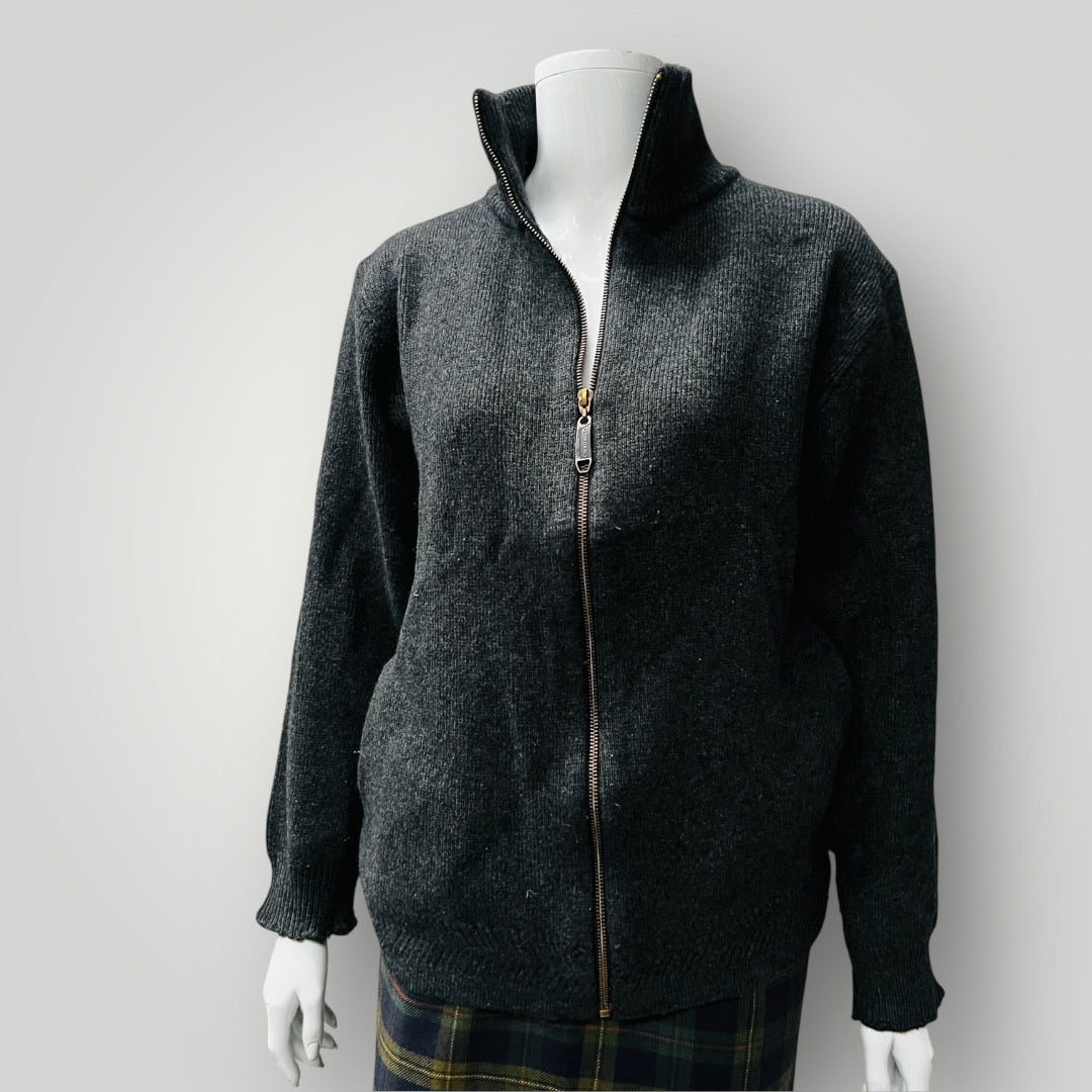 KORU / merino possum silk grey zip front cardigan / s / made in nz (3887558990413986098)