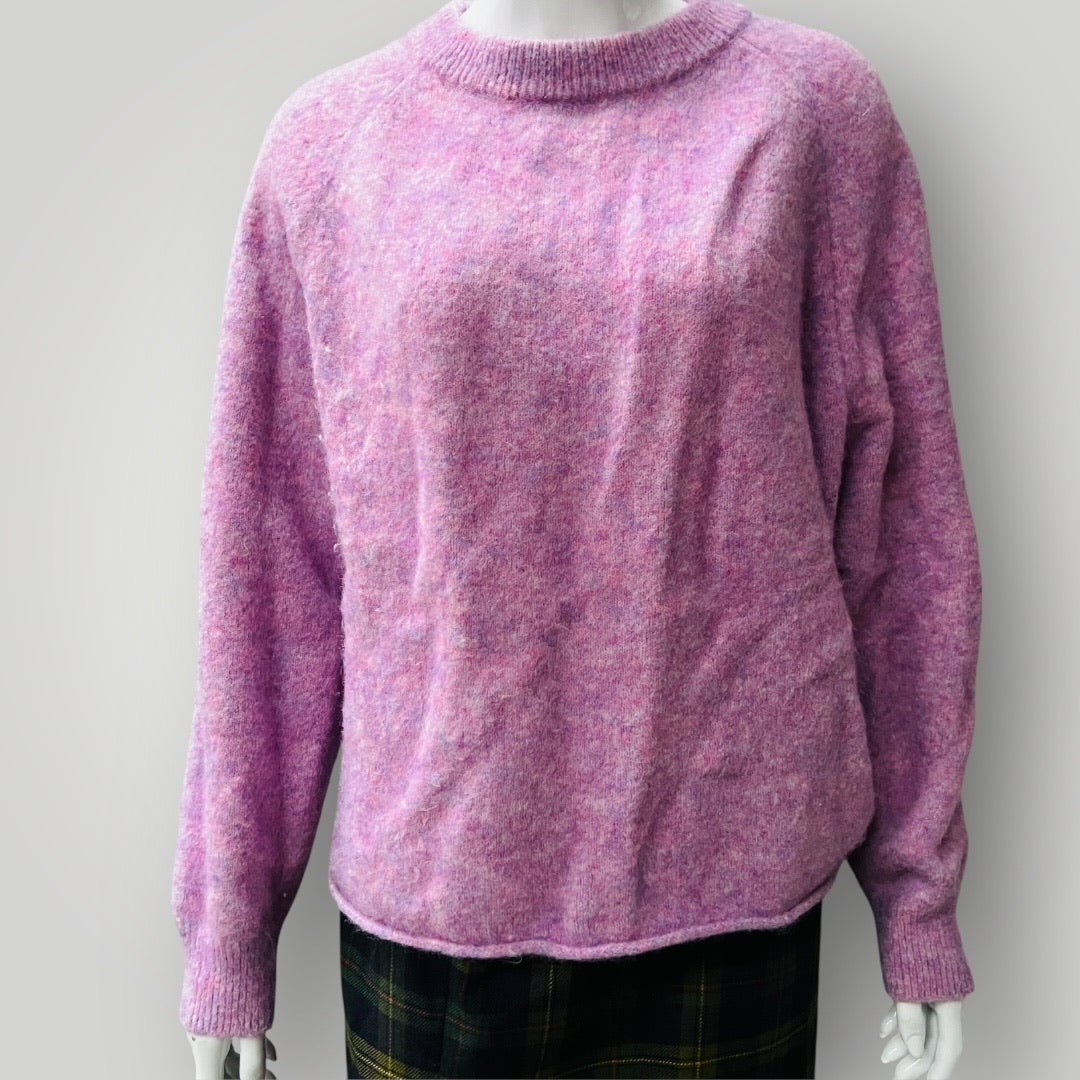 THING THING  / pink brushed wool mohair jumper / 12 / made in nz (3887558998441770318)