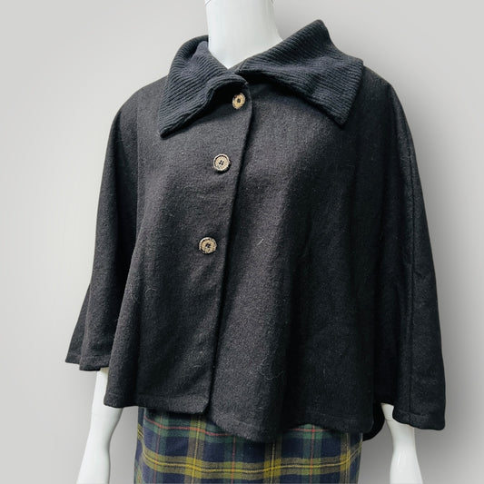 00s nz vintage / CHALKY DIGITS / wool cape / one size / made in nz (3888053803847395692)