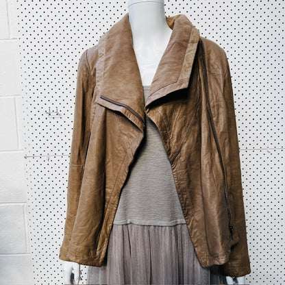 EMU / brown leather jacket / made in australia / S (3888149184127150837)