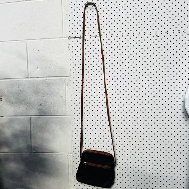 BORGONICCHIO / blue leather cross body bag / made in italy (3888149205118303736)