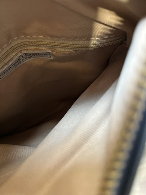 made in italy / genuine leather small cross body bag / deep blue (3888149224812772632)