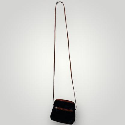 BORGONICCHIO / blue leather cross body bag / made in italy (3888149417736505792)