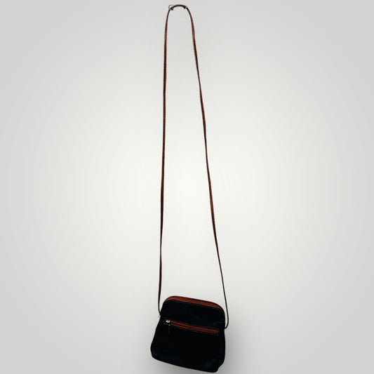 BORGONICCHIO / blue leather cross body bag / made in italy (3888149417736505792)