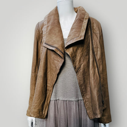 EMU / brown leather jacket / made in australia / S (3888149421342374403)