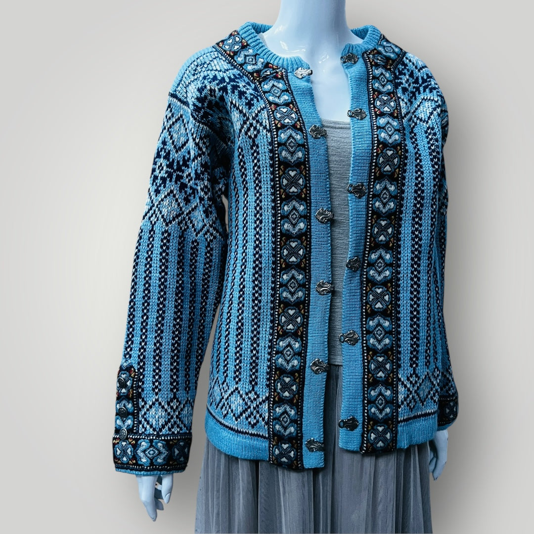 Nordstrikk / traditional norwegian cardigan / wool / M/L (3888230850694367406)