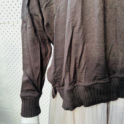 SIREN / brown v neck merino jumper / s/m (3888681757765965637)