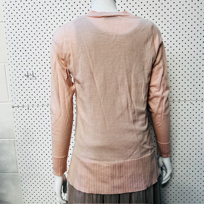 COUNTRY ROAD / v neck pink wool jumper / XS (3888681802862023729)